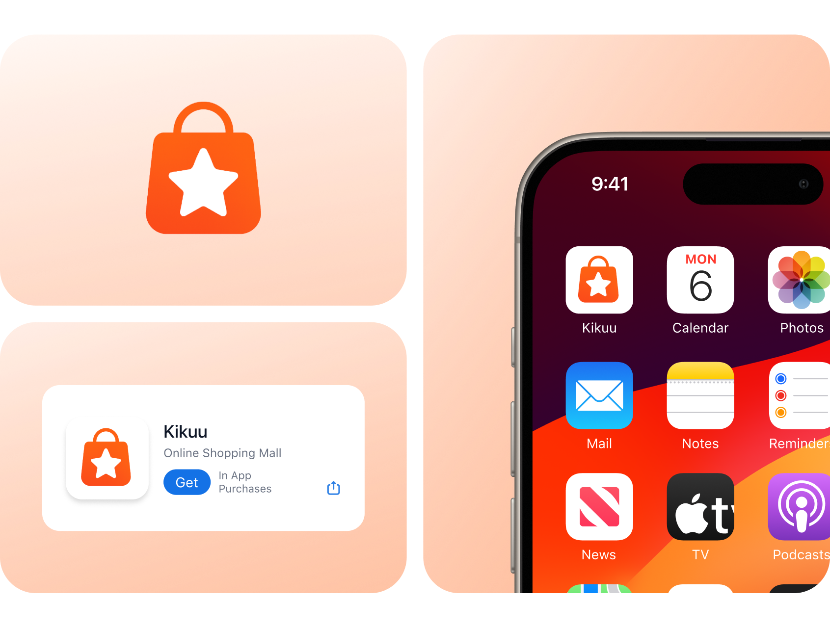 Kikku app highlights — key screens and mockup